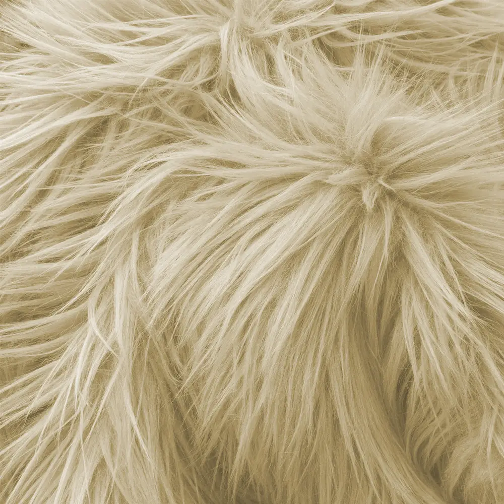 Cream plush pile fabric photographed close up